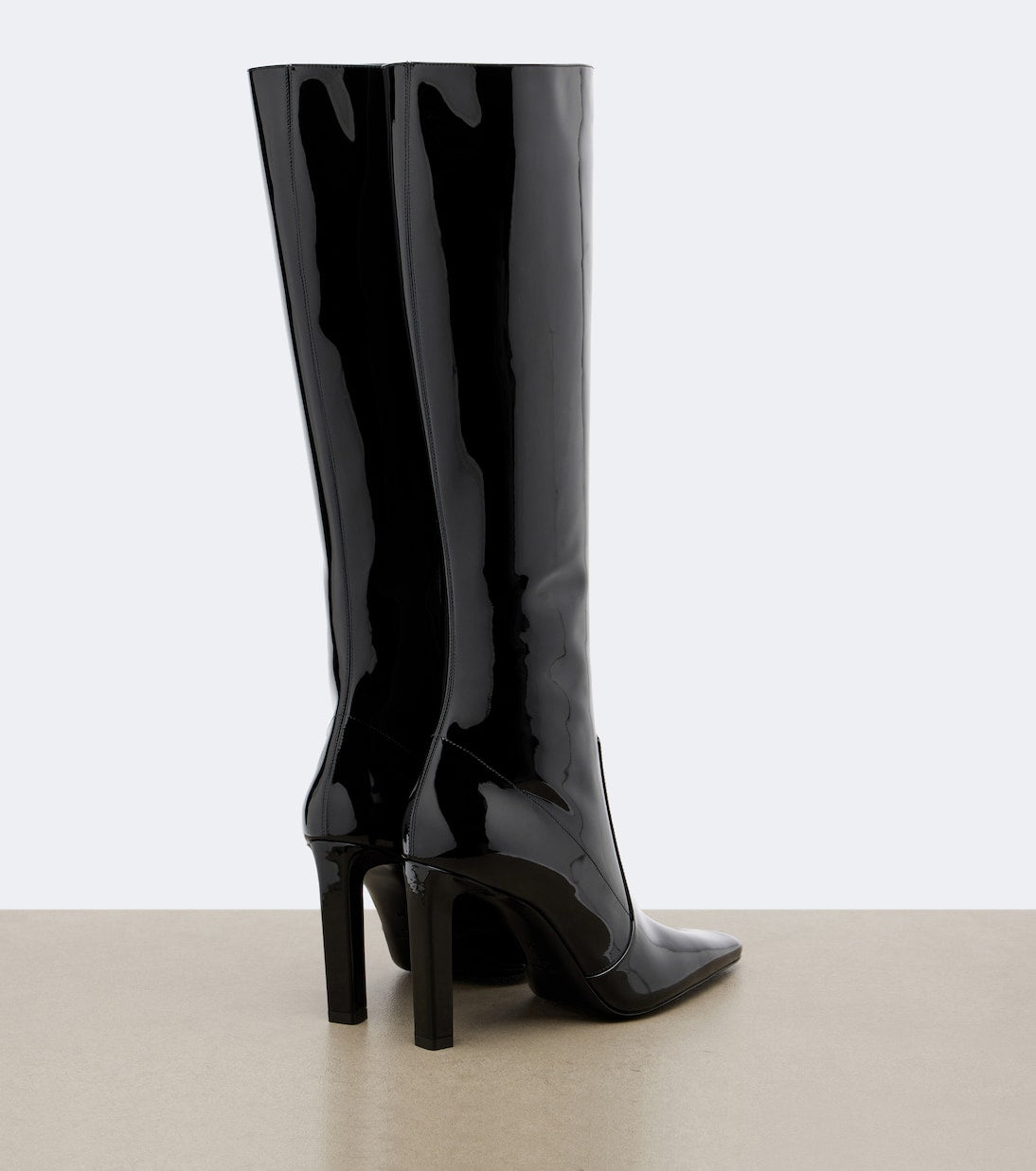 Saint Laurent Françoise Patent Leather Knee-High Boots – Black