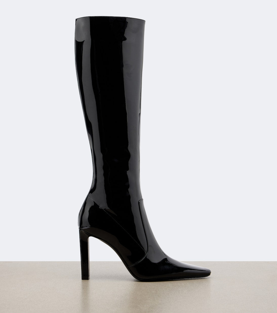Saint Laurent Françoise Patent Leather Knee-High Boots – Black
