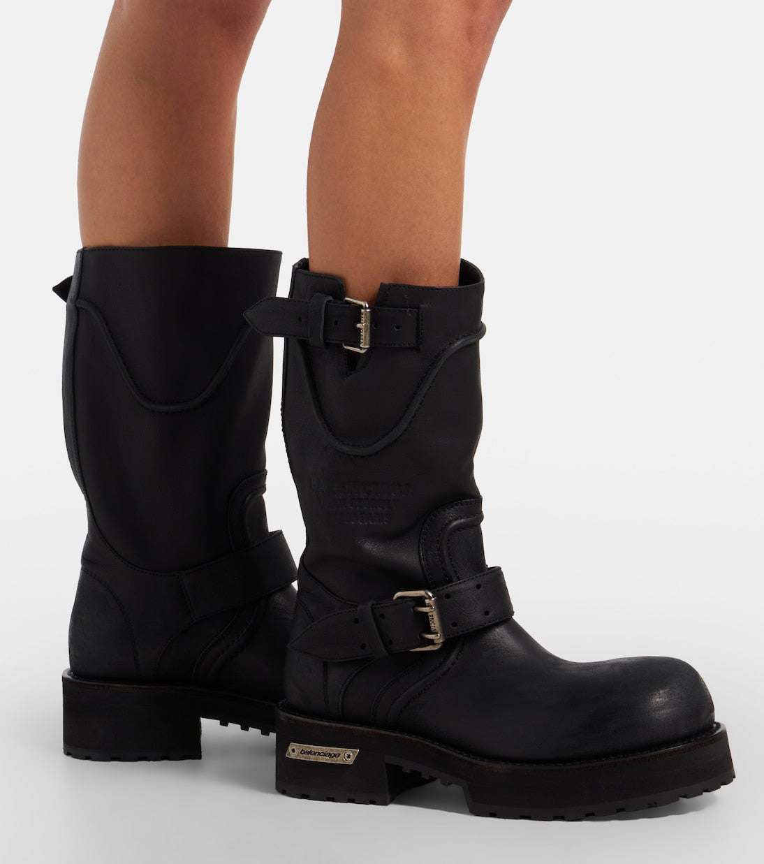 Balenciaga Venom Leather Combat Boots – Black