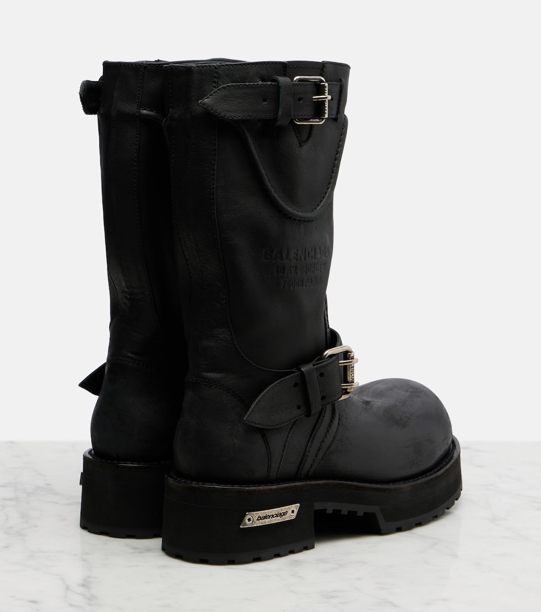 Balenciaga Venom Leather Combat Boots – Black