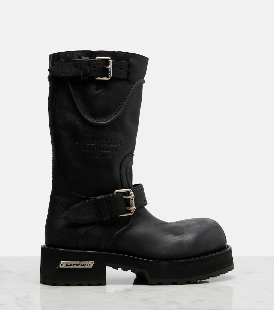 Balenciaga Venom Leather Combat Boots – Black