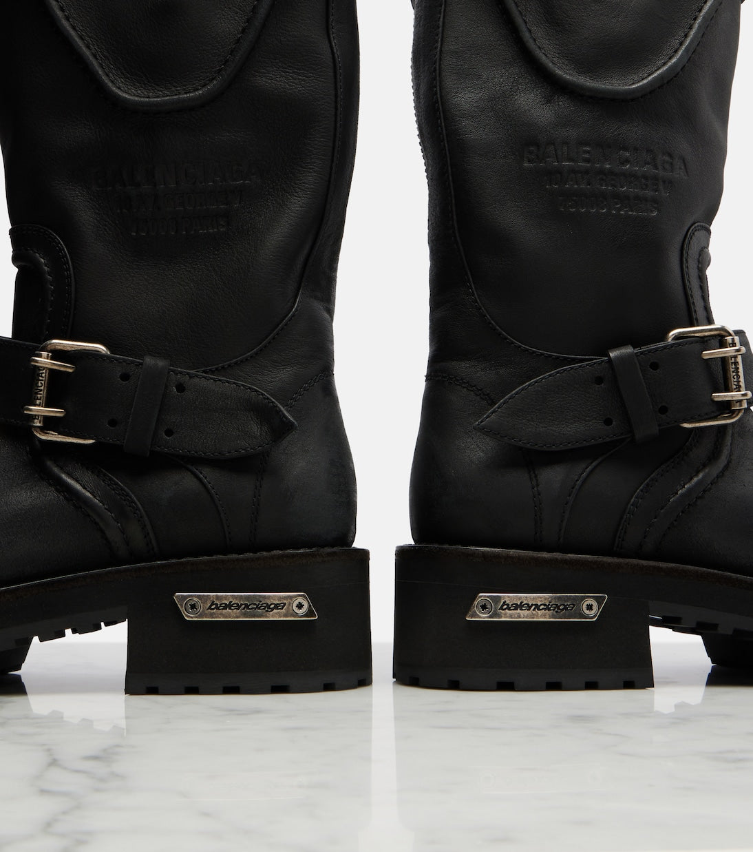 Balenciaga Venom Leather Combat Boots – Black