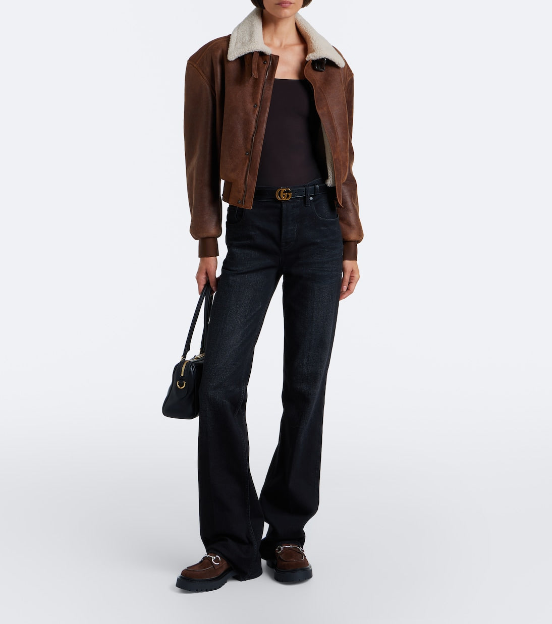 Gucci Rhody Horsebit Suede Platform Loafers – Brown