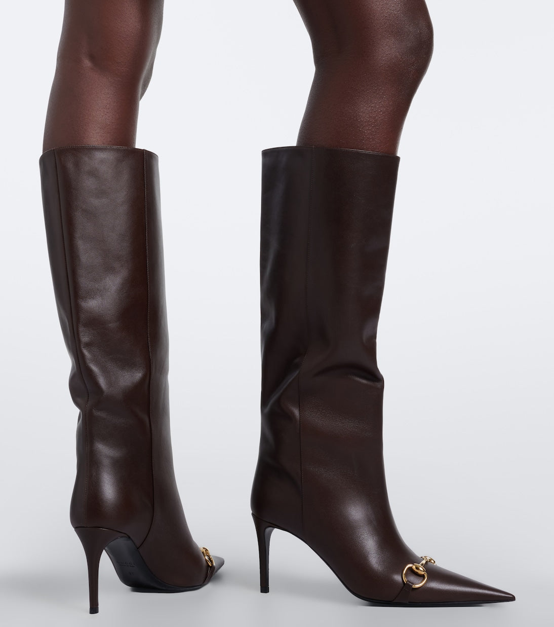 Gucci Donna Horsebit Leather Knee-High Boots – Brown