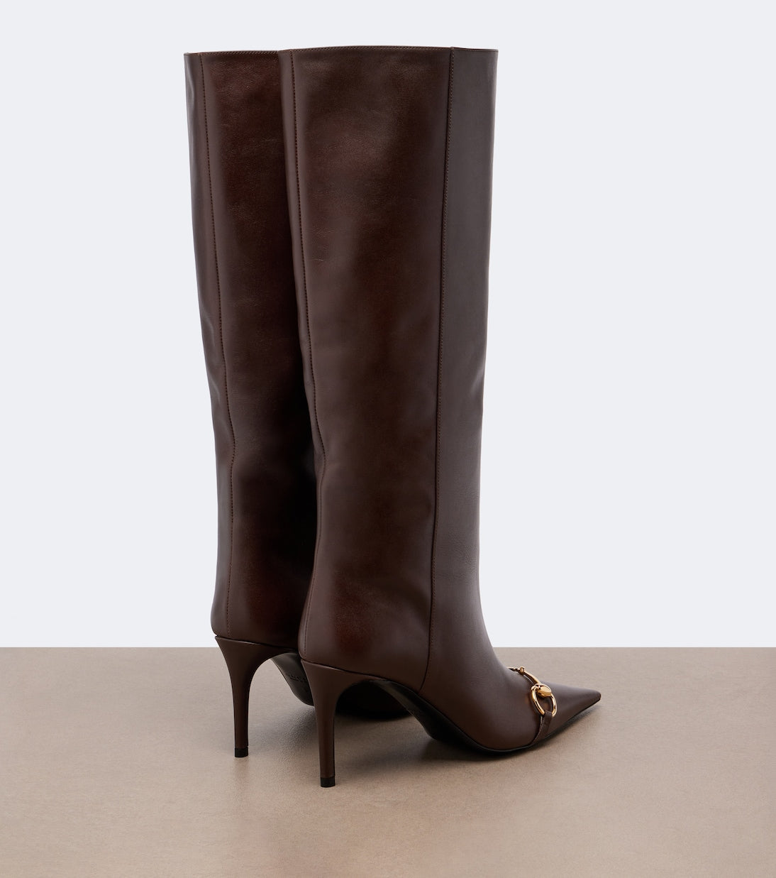 Gucci Donna Horsebit Leather Knee-High Boots – Brown