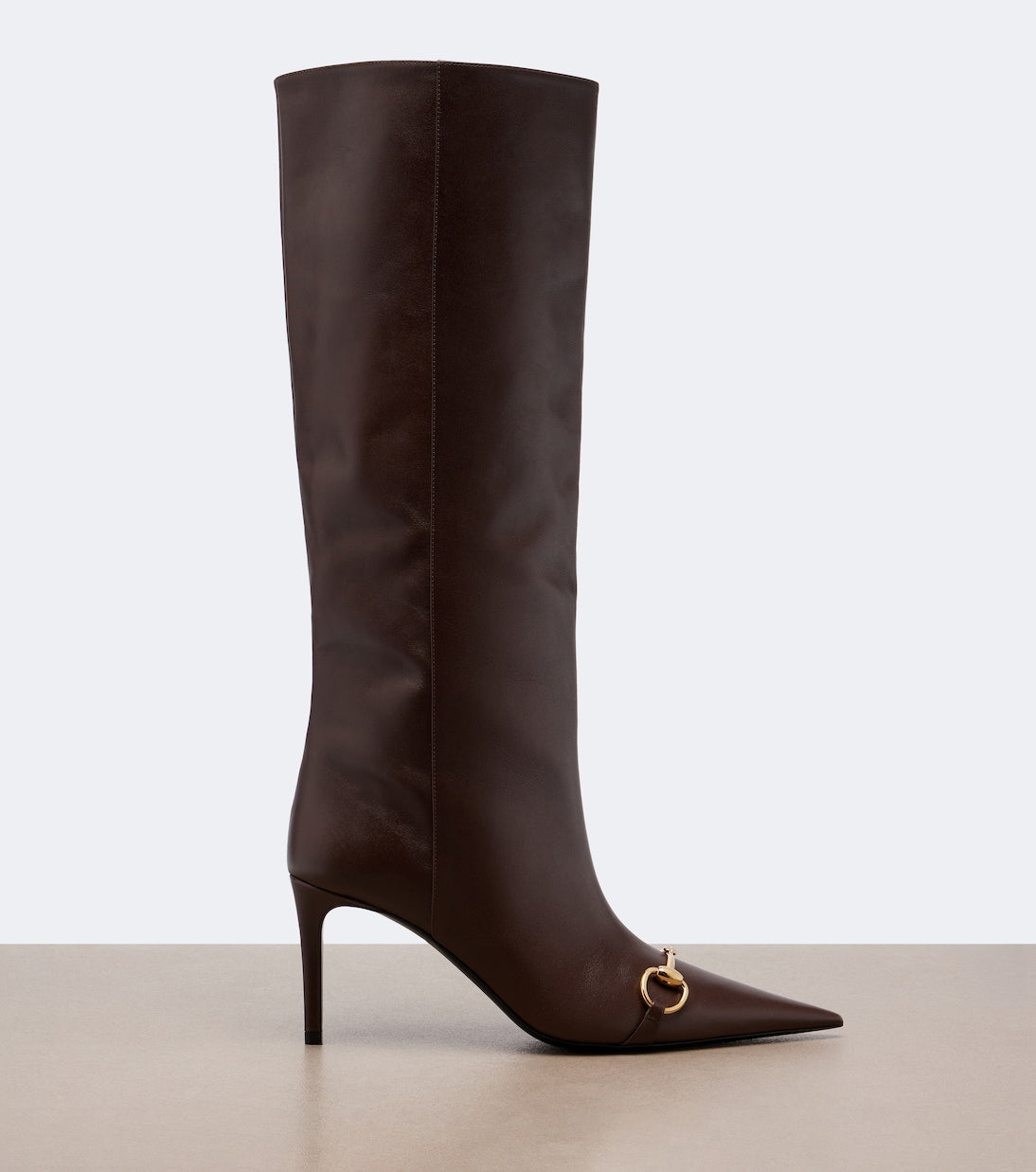 Gucci Donna Horsebit Leather Knee-High Boots – Brown