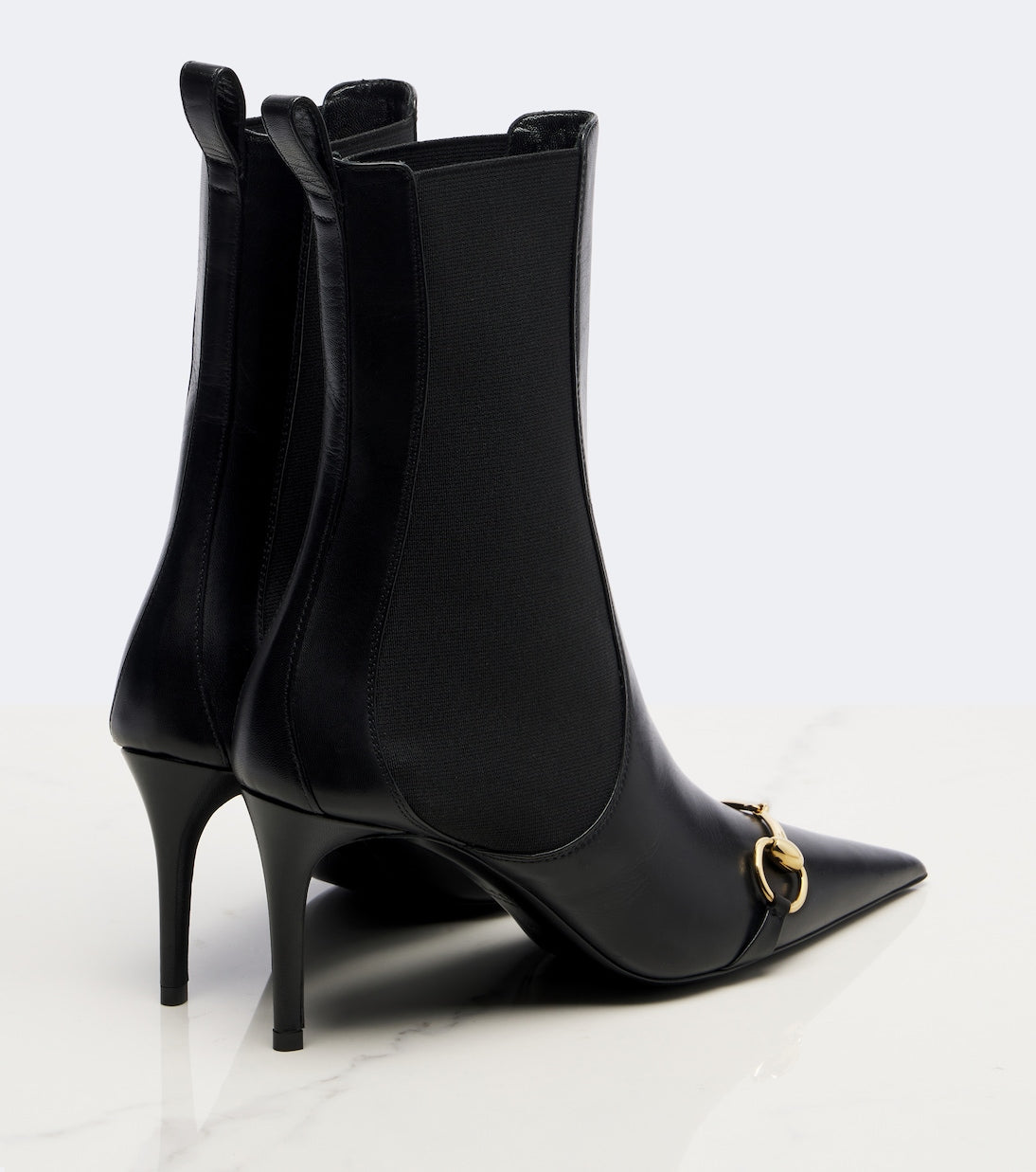 Gucci Donna Horsebit Leather Ankle Boots – Black