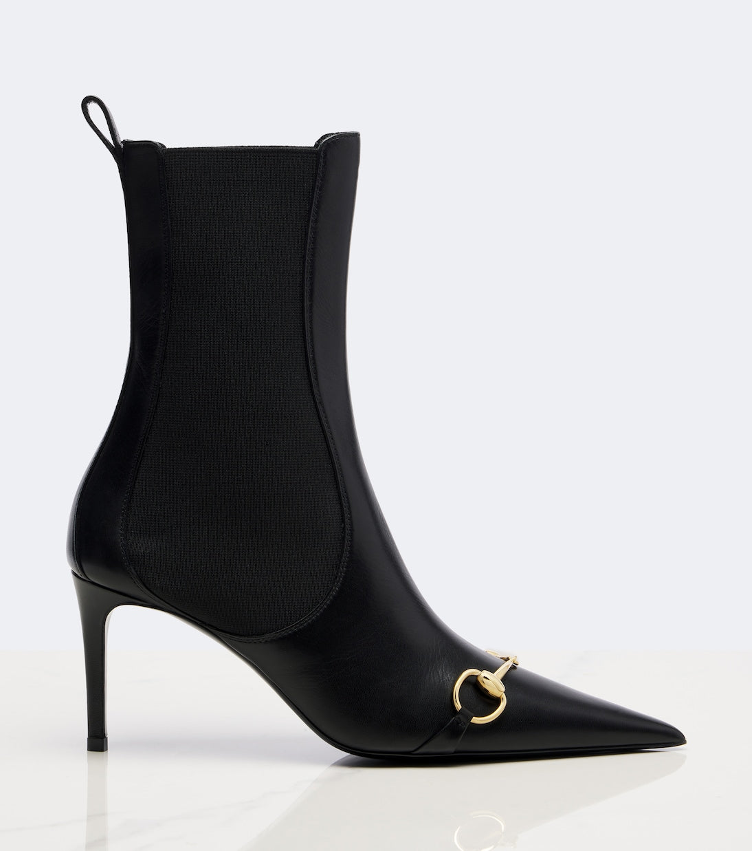 Gucci Donna Horsebit Leather Ankle Boots – Black