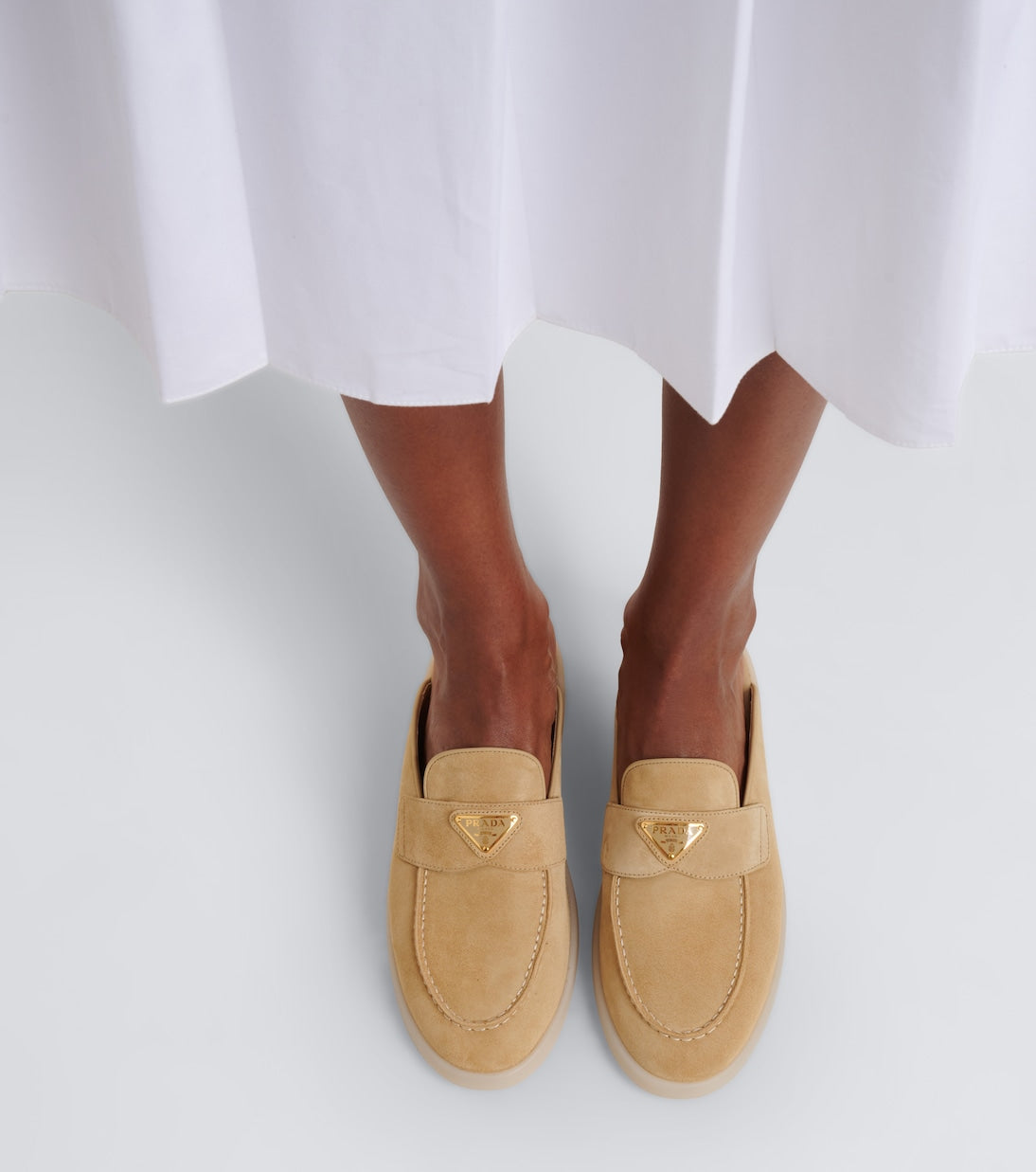 Prada Suede Mules – Beige