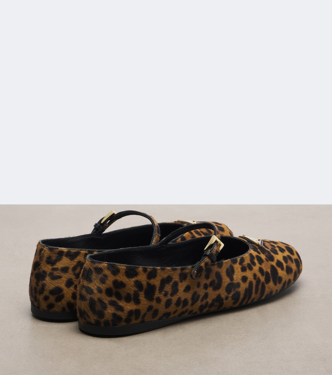 Prada Leopard-Print Mary Jane Flats