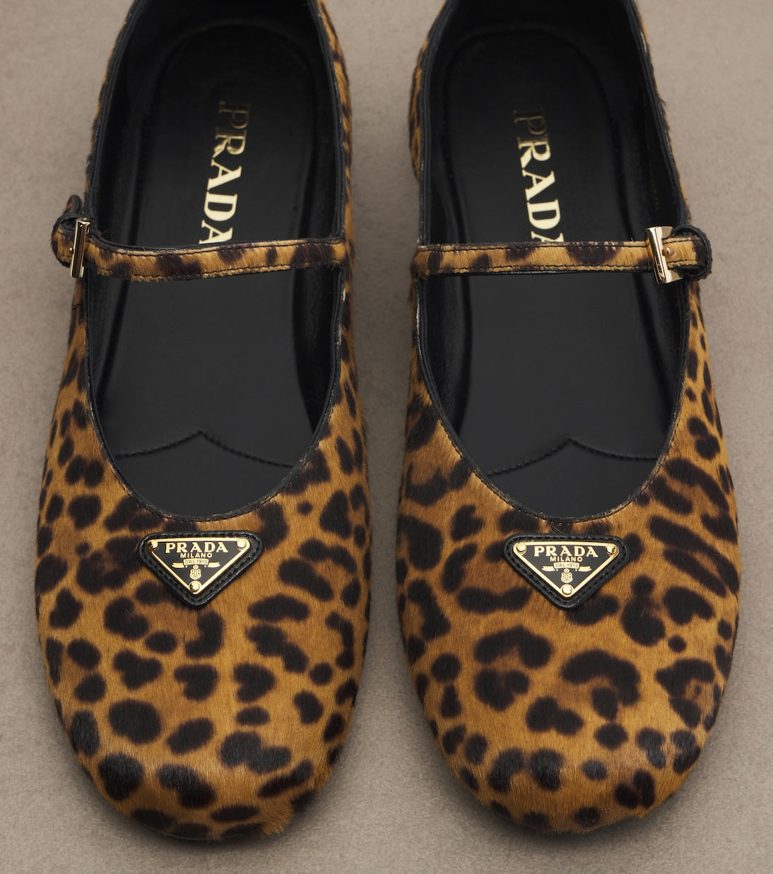 Prada Leopard-Print Mary Jane Flats