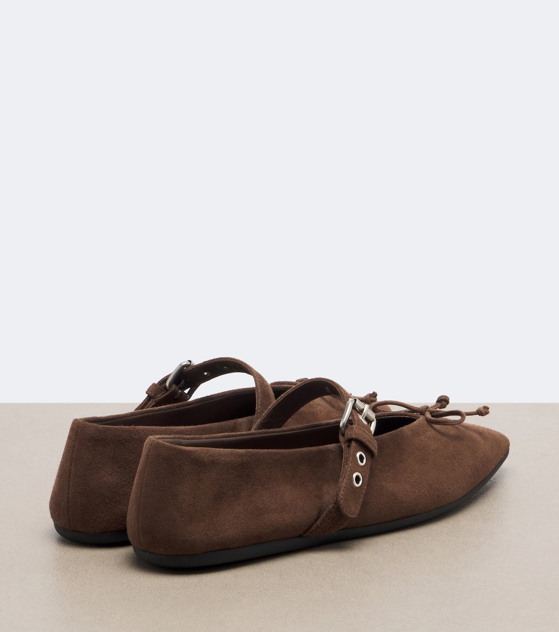 Miu Miu Suede Ballet Flats – Brown