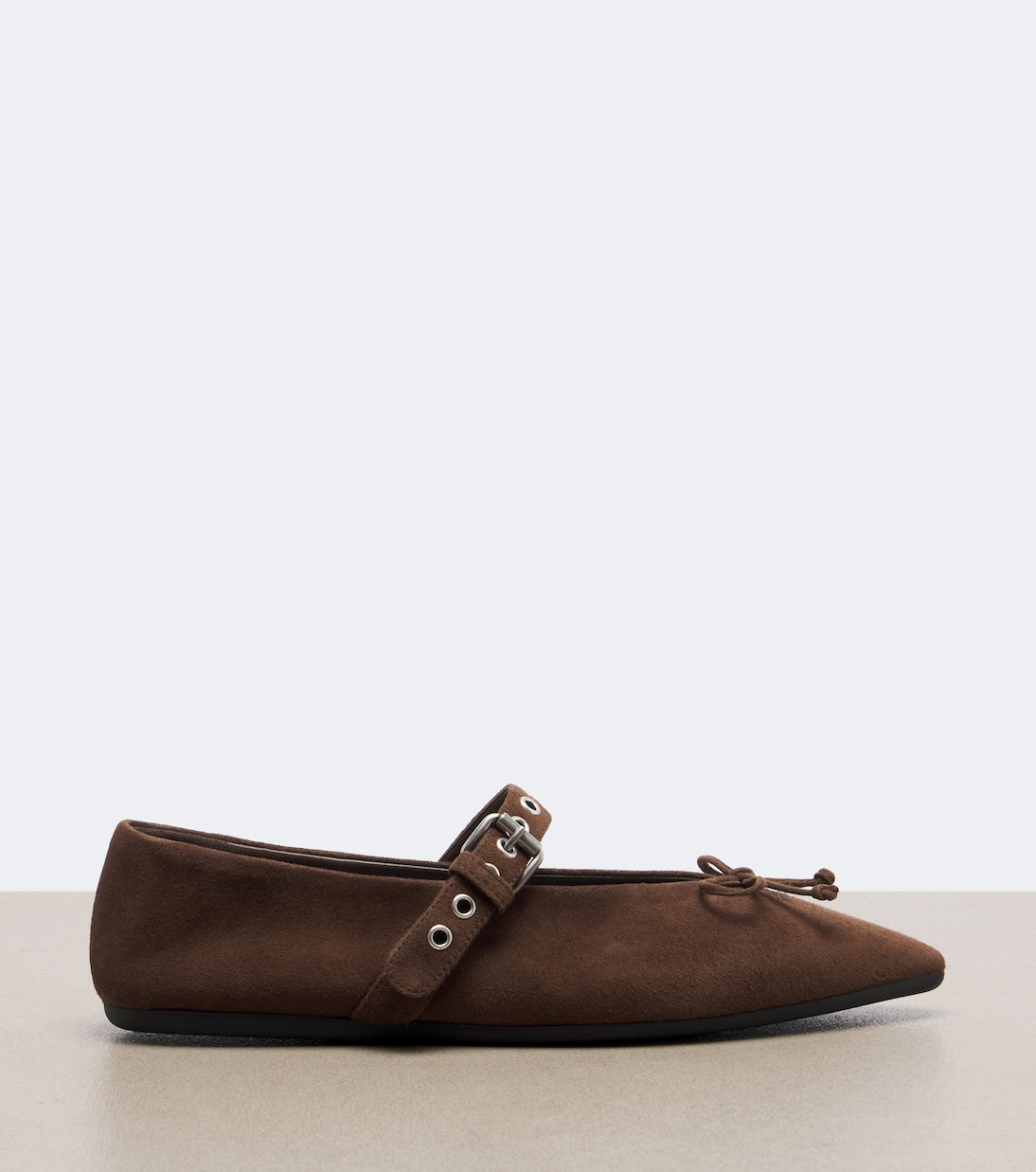 Miu Miu Suede Ballet Flats – Brown
