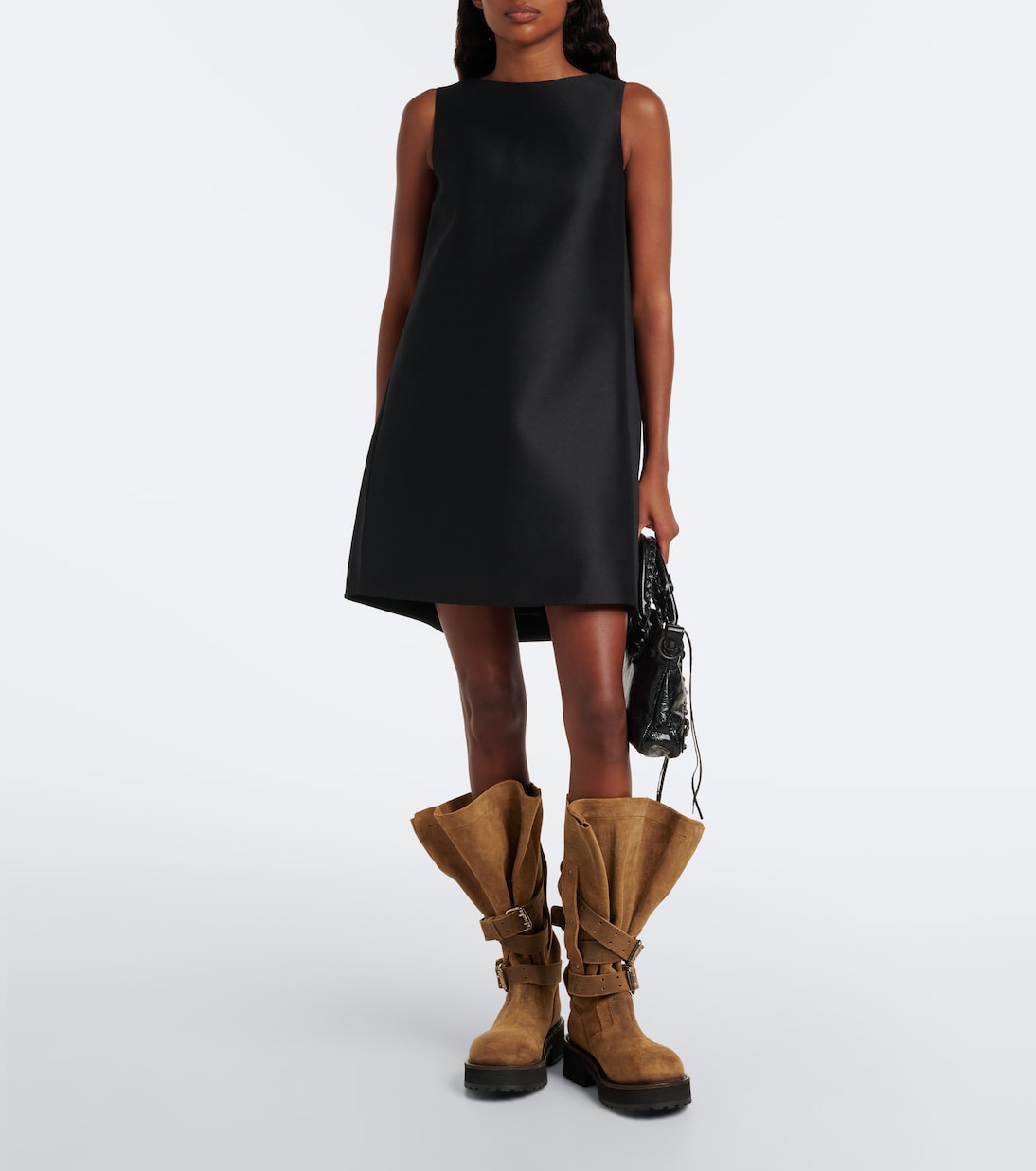 Balenciaga Venom Suede Biker Boots – Tan