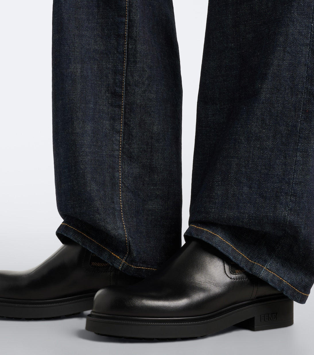 Fendi Commando FF Zucca Leather Chelsea Boots – Black