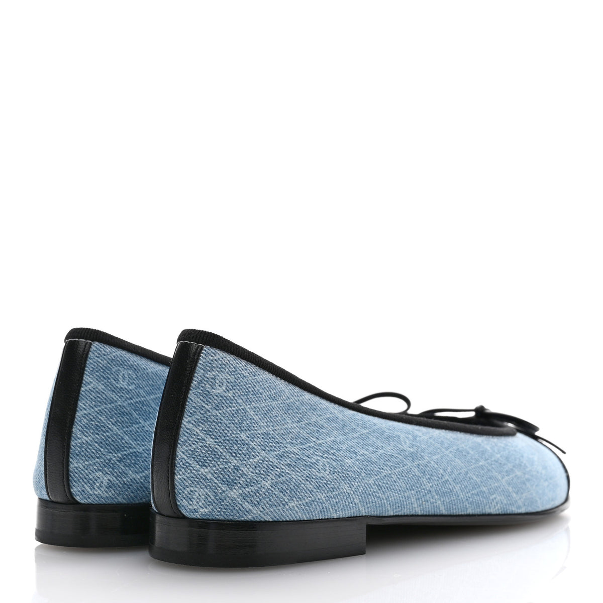 Chanel Light Blue Dark Grey Ballet Flat