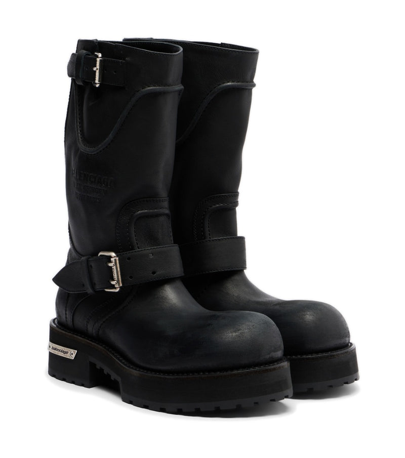 Balenciaga Venom Leather Combat Boots – Black