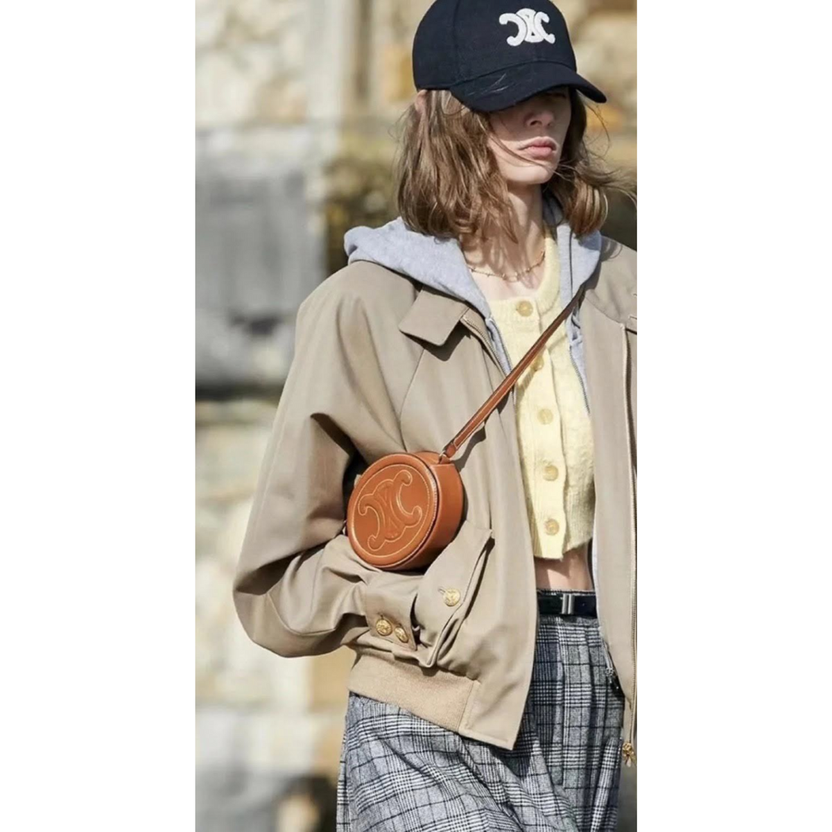CROSSBODY OVAL PURSE CUIR TRIOMPHE
