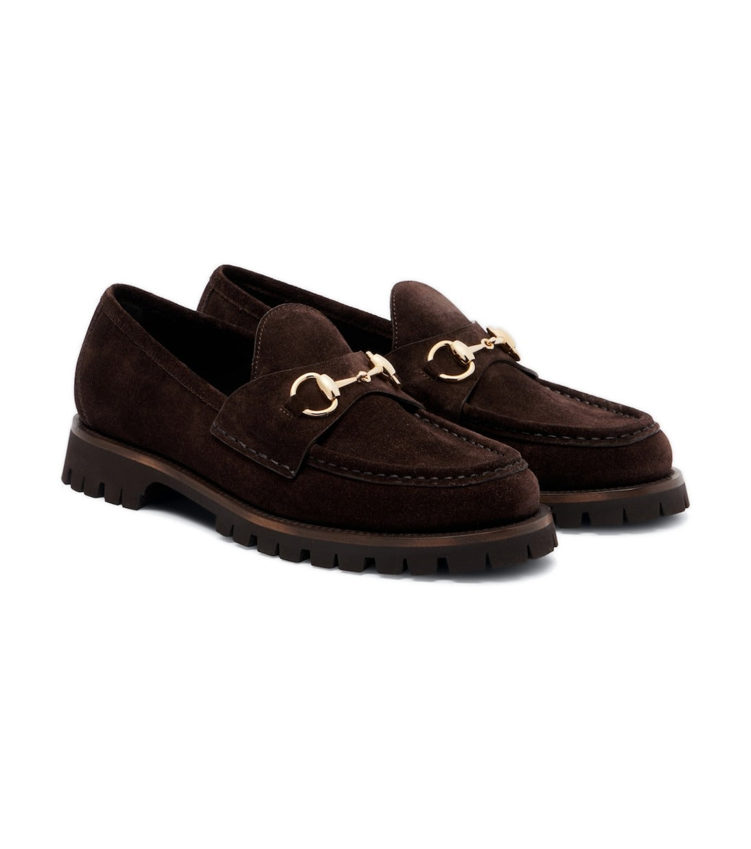 Gucci Sylke Horsebit Suede Loafers – Brown