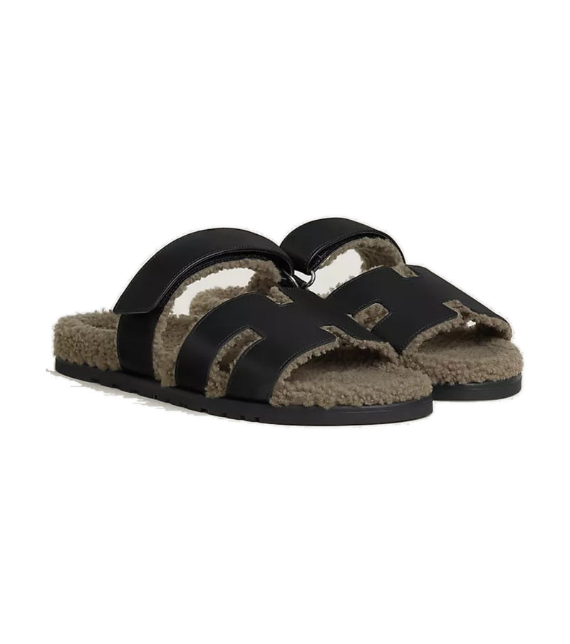 Hermès Chypre Sandal Men – Noir / Étoupe