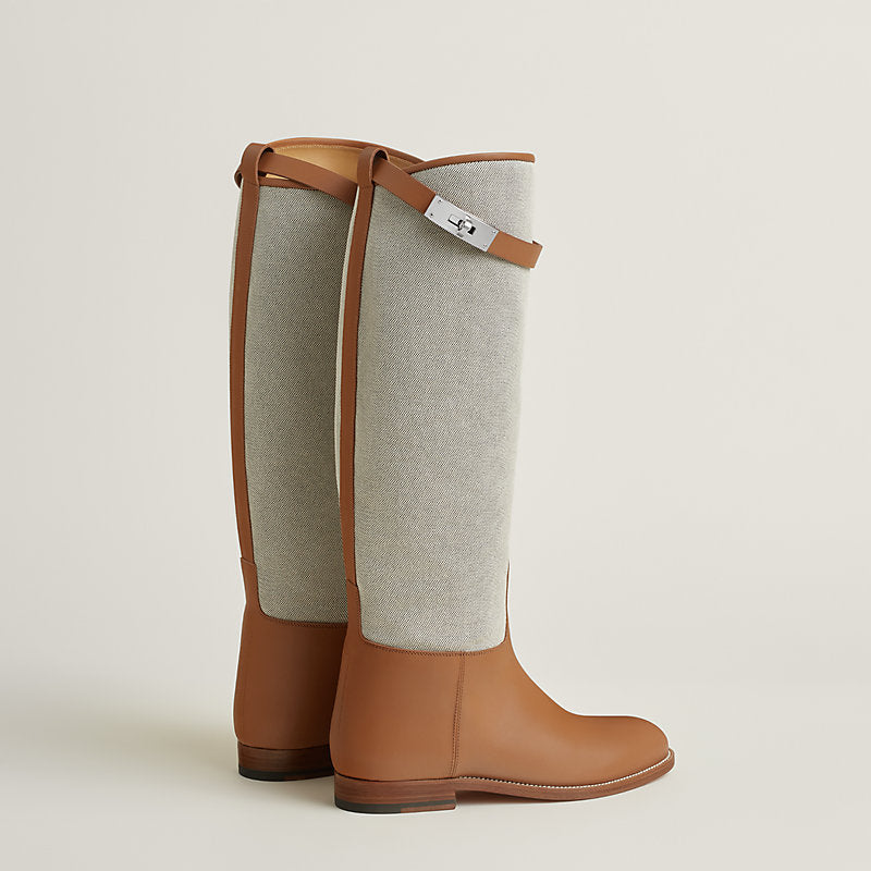 Hermès Jumping Supple Boot – Prunoir / Naturel