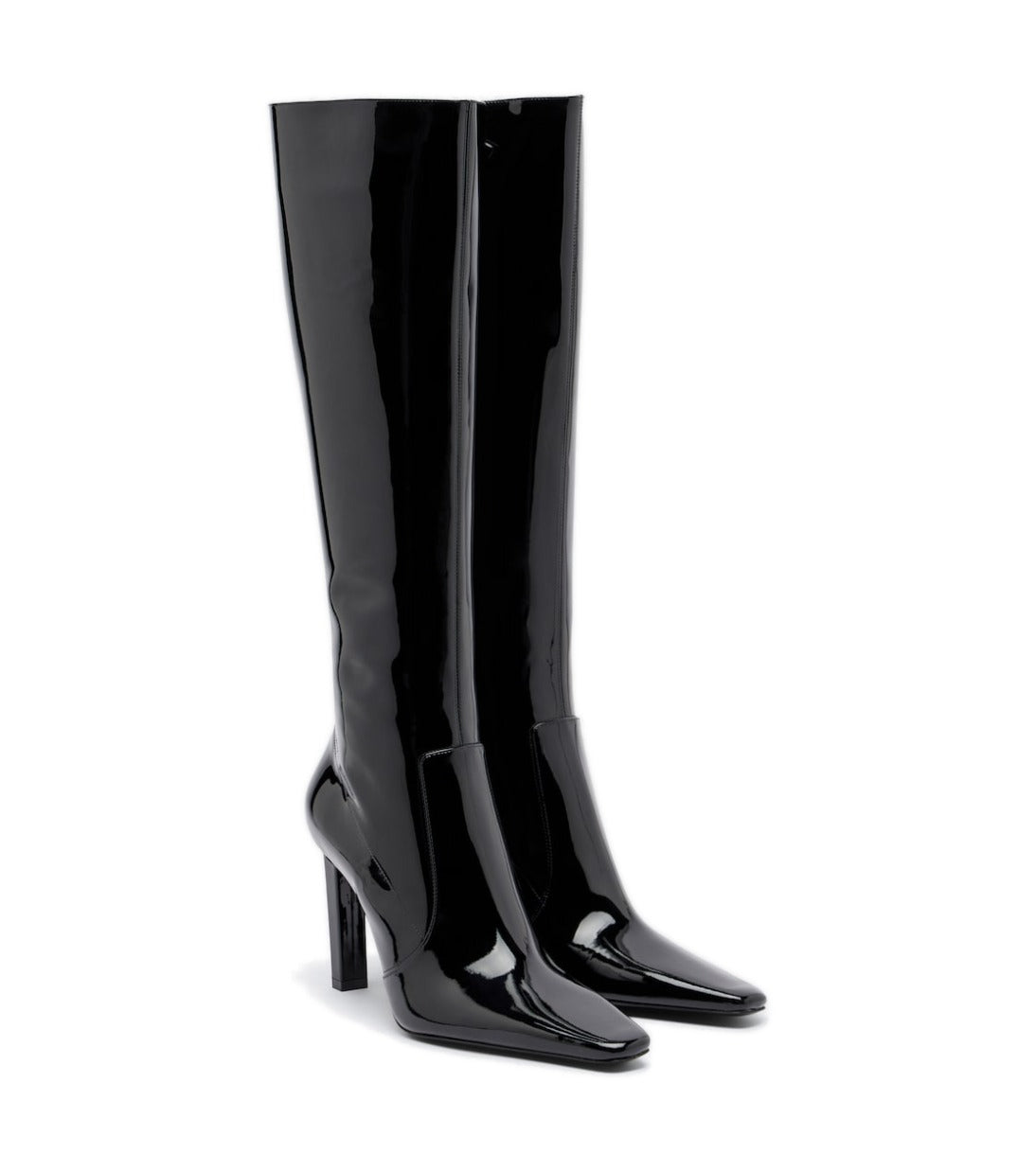 Saint Laurent Françoise Patent Leather Knee-High Boots – Black