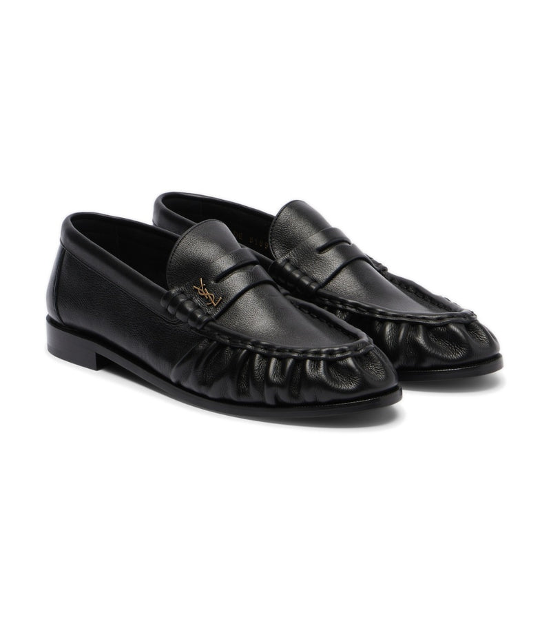 Saint Laurent Le Loafer Leather Penny Loafers – Black